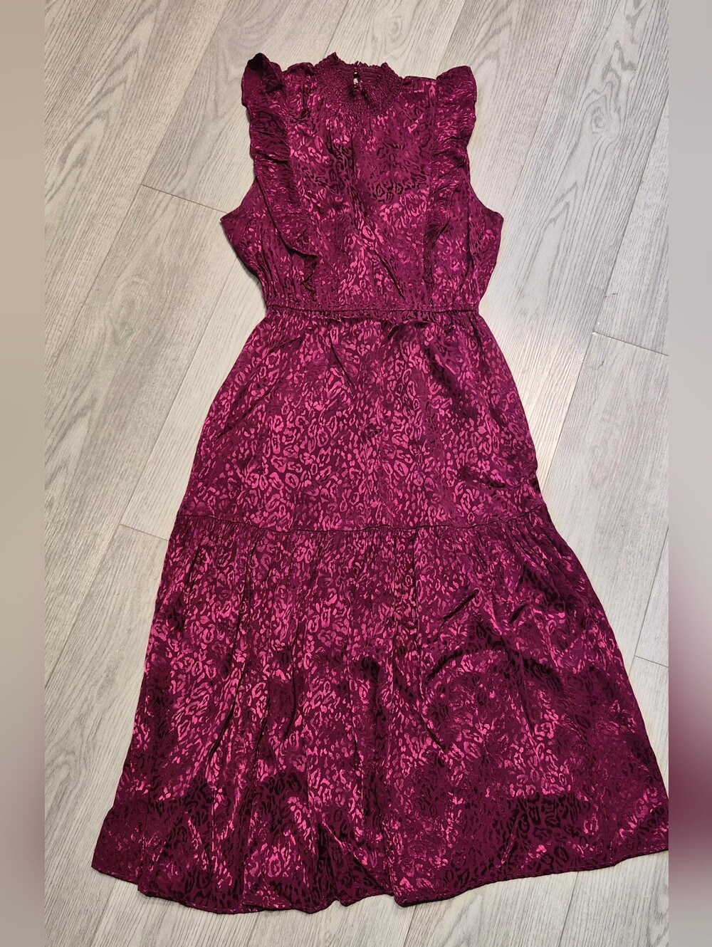 Steve Madden Berry Sleeveless Ruffle-Neck Midi Dress